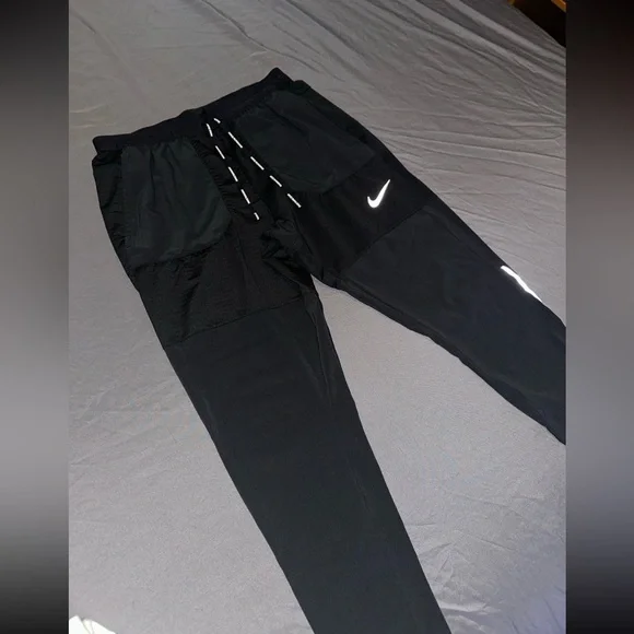 Black Nike Dri Fit Knit Running Pants Medium